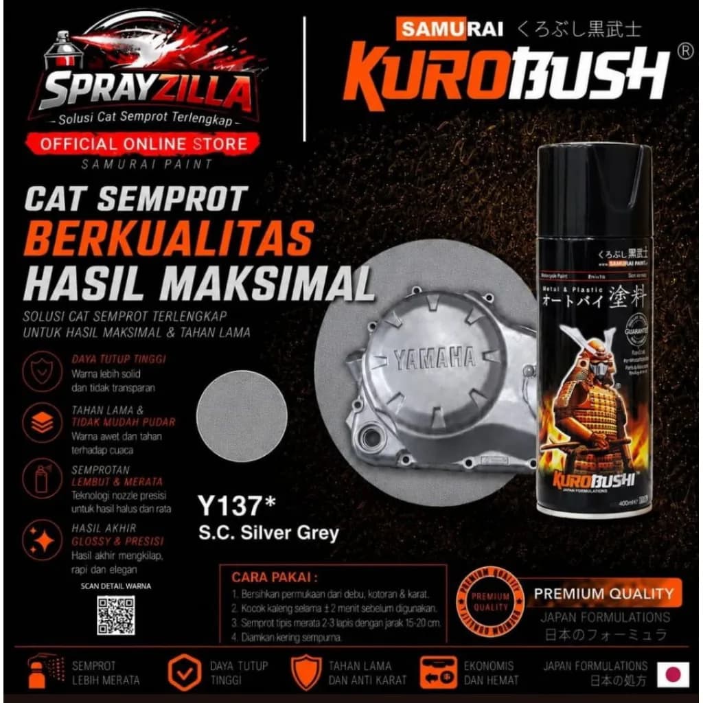 Samurai Paint Engine Part S.C Silver Grey Y137*