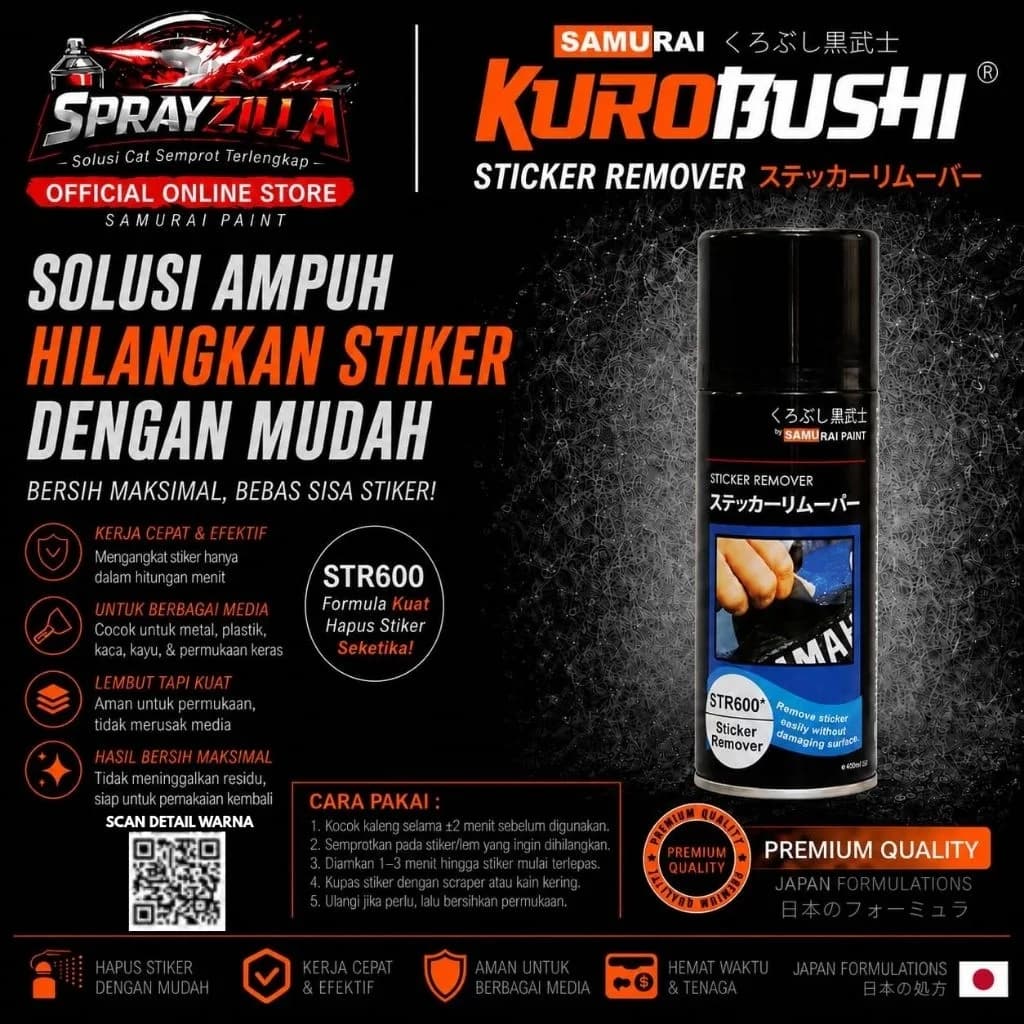 Samurai Paint Sticker Remover STR600* Cat Aerosol Kualitas Kompresor