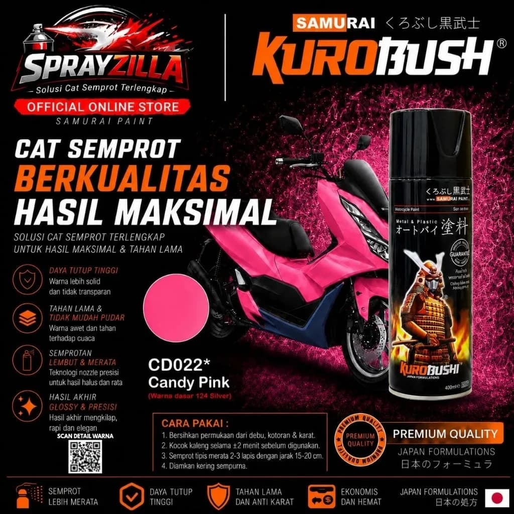 Samuraipaint, Candy Pink #CD022* Cat Aerosol Cat semprot